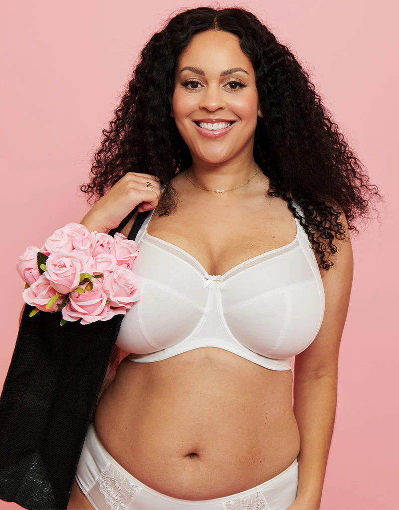 Adella Aurae Cotton Full Cup Side Support Bra White - Image 2