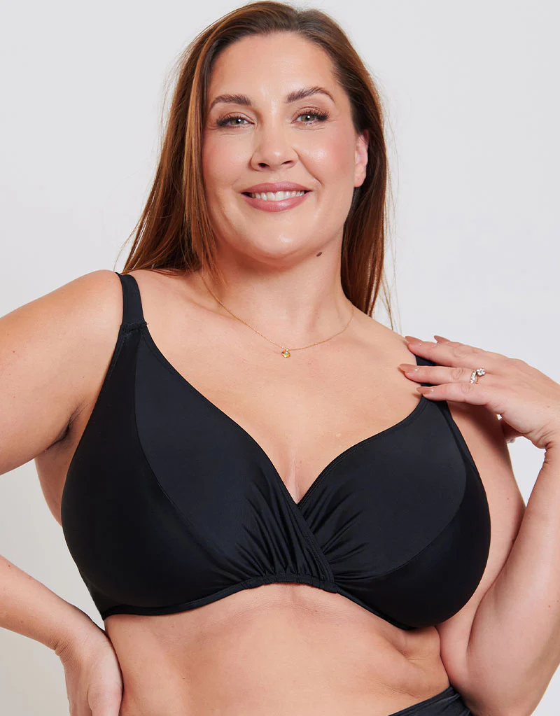 Adella Calypso Plunge Bikini Top Black - Image 3