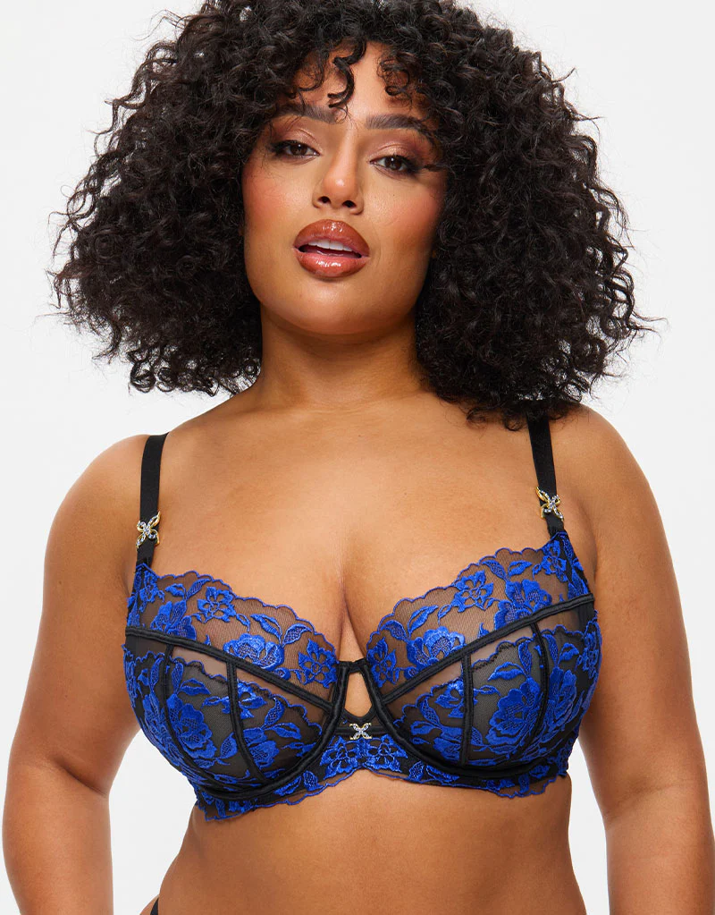 Ann Summers Endless Attraction Balcony Bra Black/Blue - Image 3