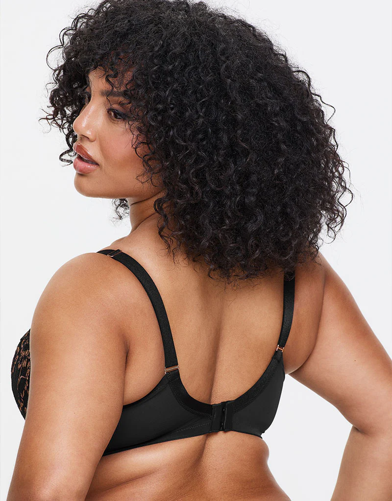 Ann Summers Sexy Lace Padded Plunge Bra Black/Bronze - Image 5