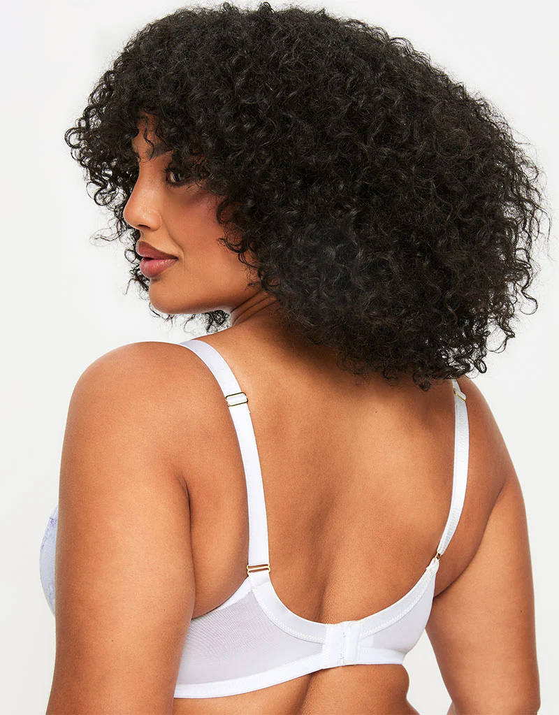 Ann Summers Sexy Lace Padded Plunge Bra White/Lilac - Image 5