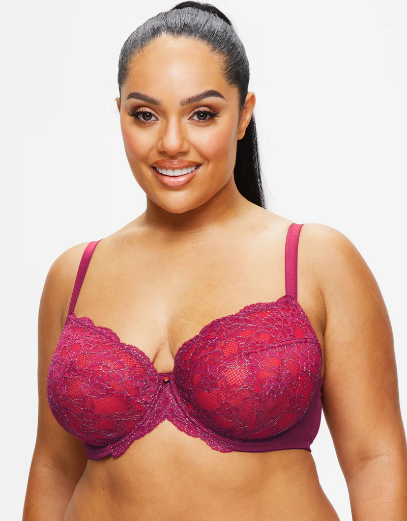 Ann Summers Sexy Lace Planet Plunge Bra Burgundy - Image 3