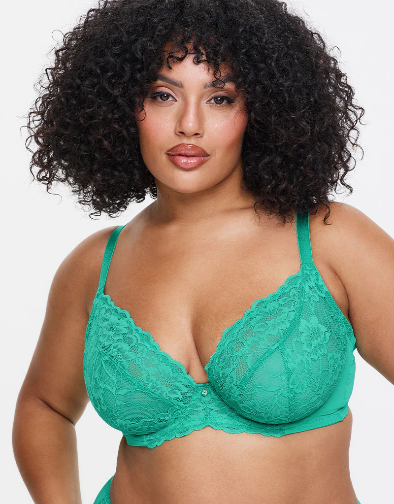 Ann Summers Sexy Lace Plunge Bra Bright Green - Image 2