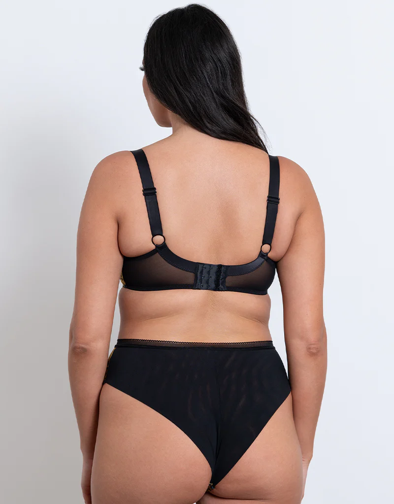 Curvy Kate Artisan Balcony Bra Ochre/Black - Image 6