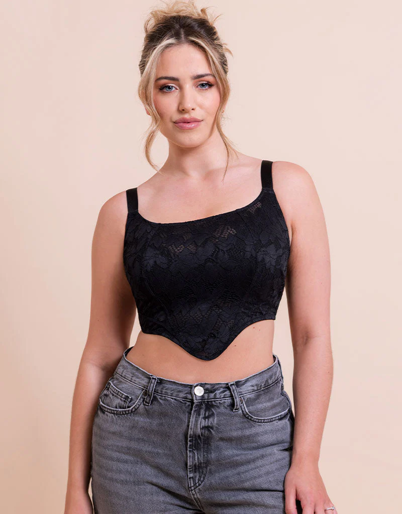 Curvy Kate Calla Longline Corset Bra Black