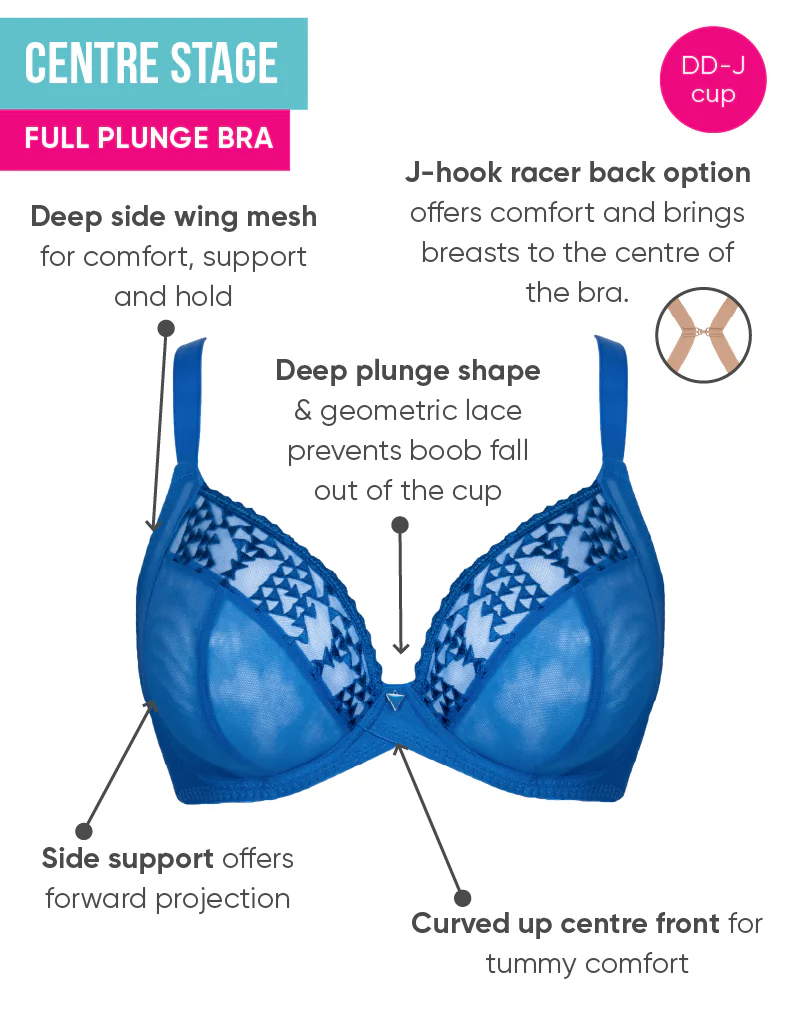 Curvy Kate Centre Stage Full Plunge Side Support Bra Blue - Image 5