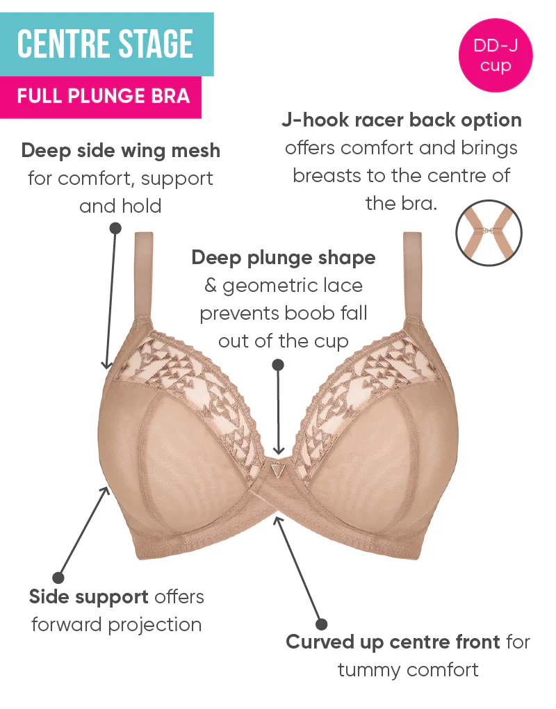 Curvy Kate Centre Stage Full Plunge Side Support Bra Latte - Image 3