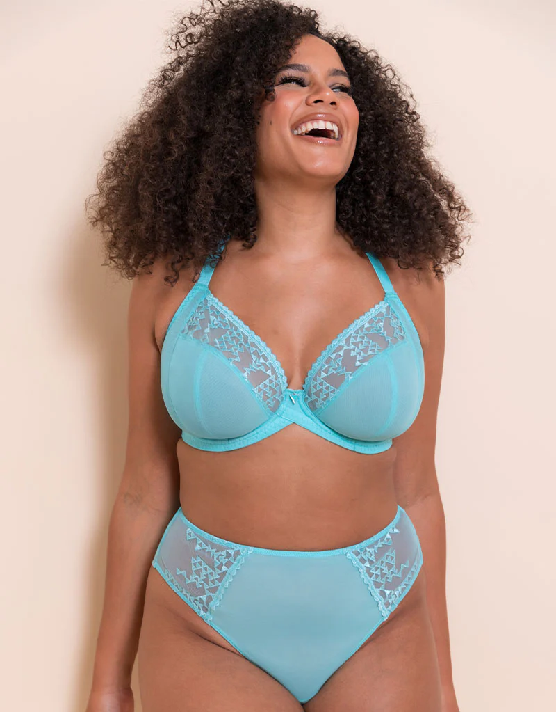 Curvy Kate Centre Stage Full Plunge Side Support Bra Turquoise - Image 2