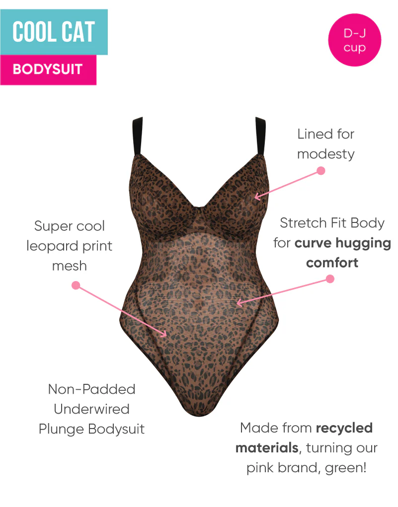 Curvy Kate Cool Cat Plunge Body Leopard Brown - Image 3