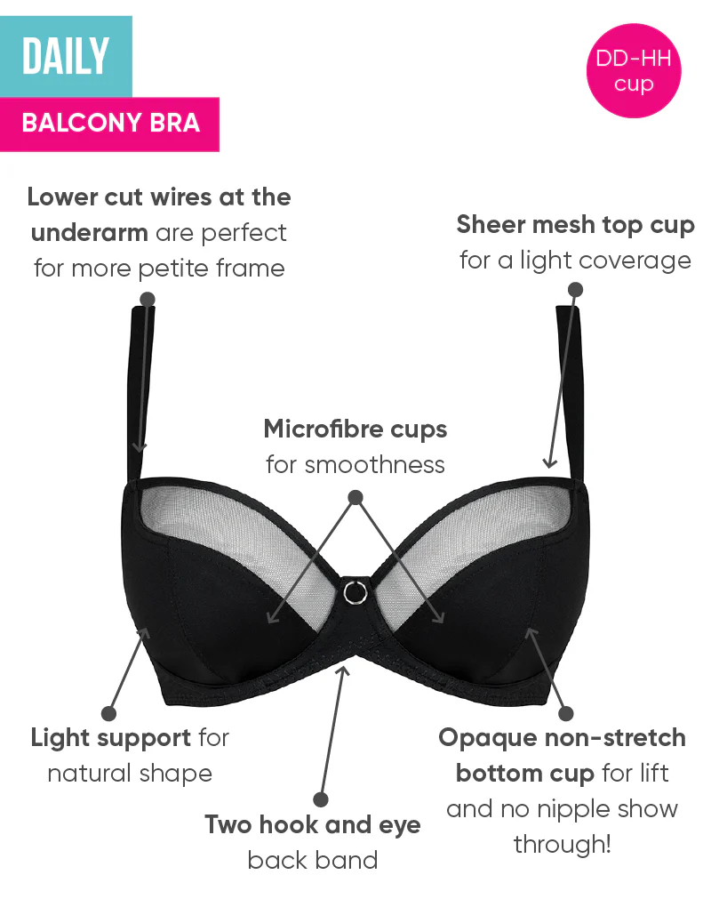 Curvy Kate Daily Balcony Bra Black - Image 6