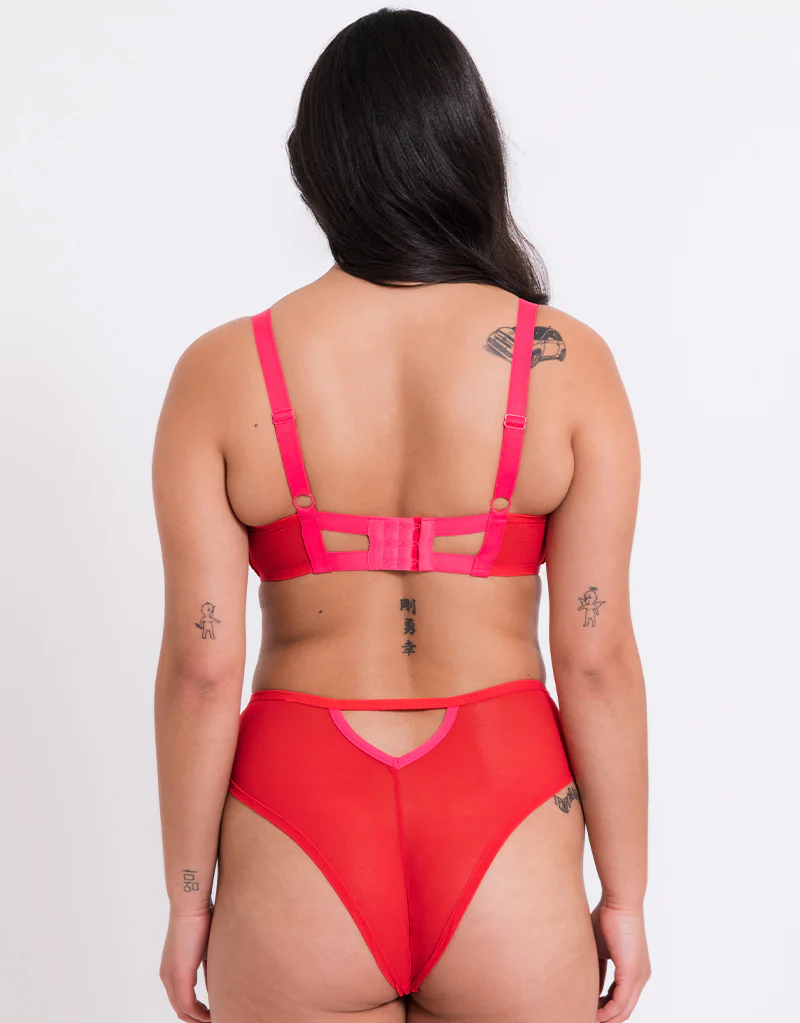 Curvy Kate Elementary High Waist Brazilian Red/Pink - Image 4