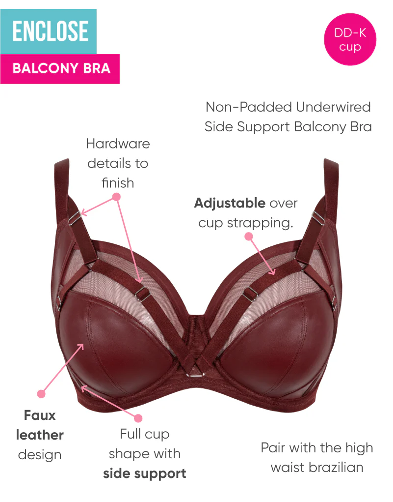 Curvy Kate Enclose Balcony Side Support Bra Oxblood - Image 3