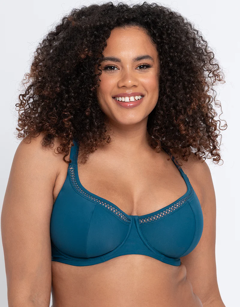 Curvy Kate First Class Multiway Balcony Bikini Top Deep Teal - Image 3