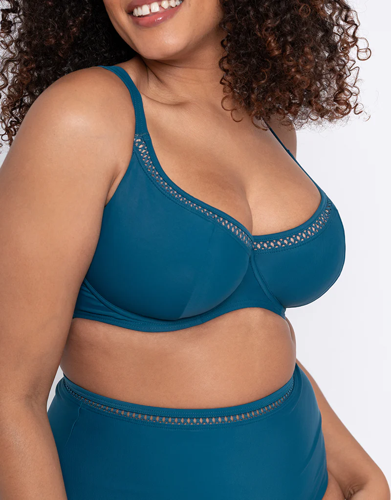 Curvy Kate First Class Multiway Balcony Bikini Top Deep Teal - Image 6