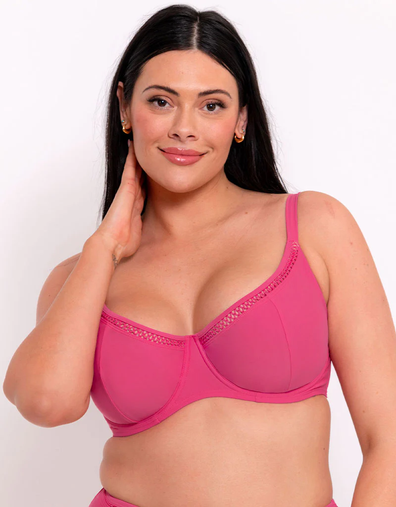 Curvy Kate First Class Multiway Balcony Bikini Top Pink - Image 3