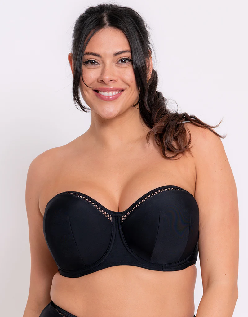 Curvy Kate First Class Bandeau Strapless Multiway Bikini Top Black - Image 3