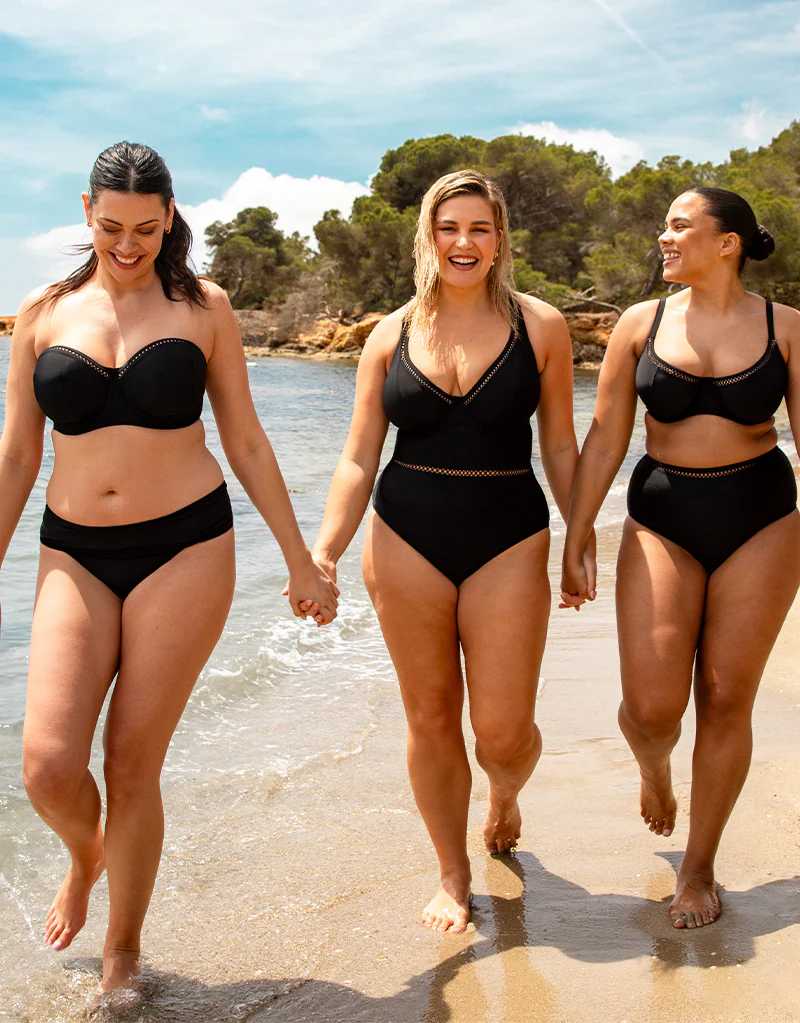 Curvy Kate First Class Bandeau Strapless Multiway Bikini Top Black - Image 9