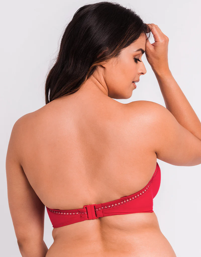 Curvy Kate First Class Bandeau Strapless Multiway Bikini Top Red - Image 4