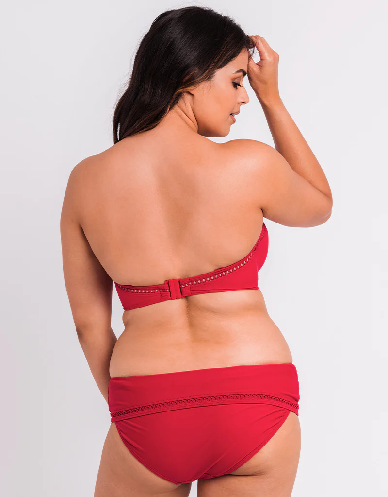 Curvy Kate First Class Bandeau Strapless Multiway Bikini Top Red - Image 5
