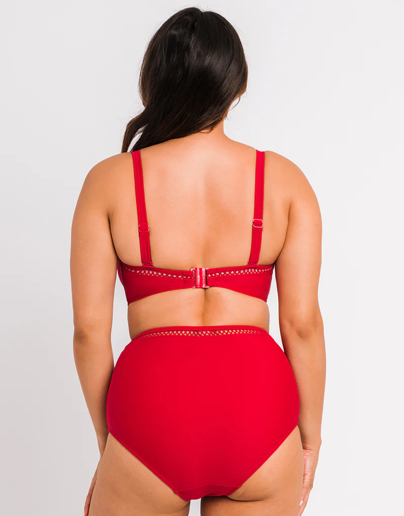 Curvy Kate First Class Bandeau Strapless Multiway Bikini Top Red - Image 8
