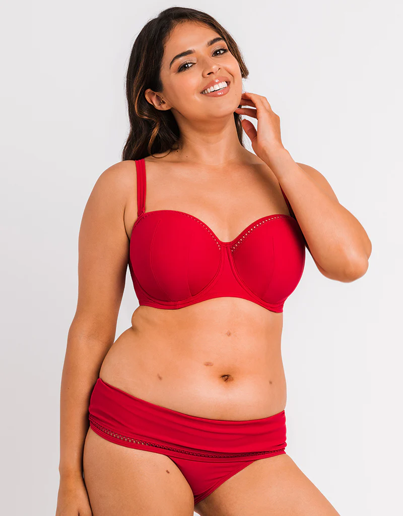 Curvy Kate First Class Deep Fold Over Bikini Brief Red - Image 3