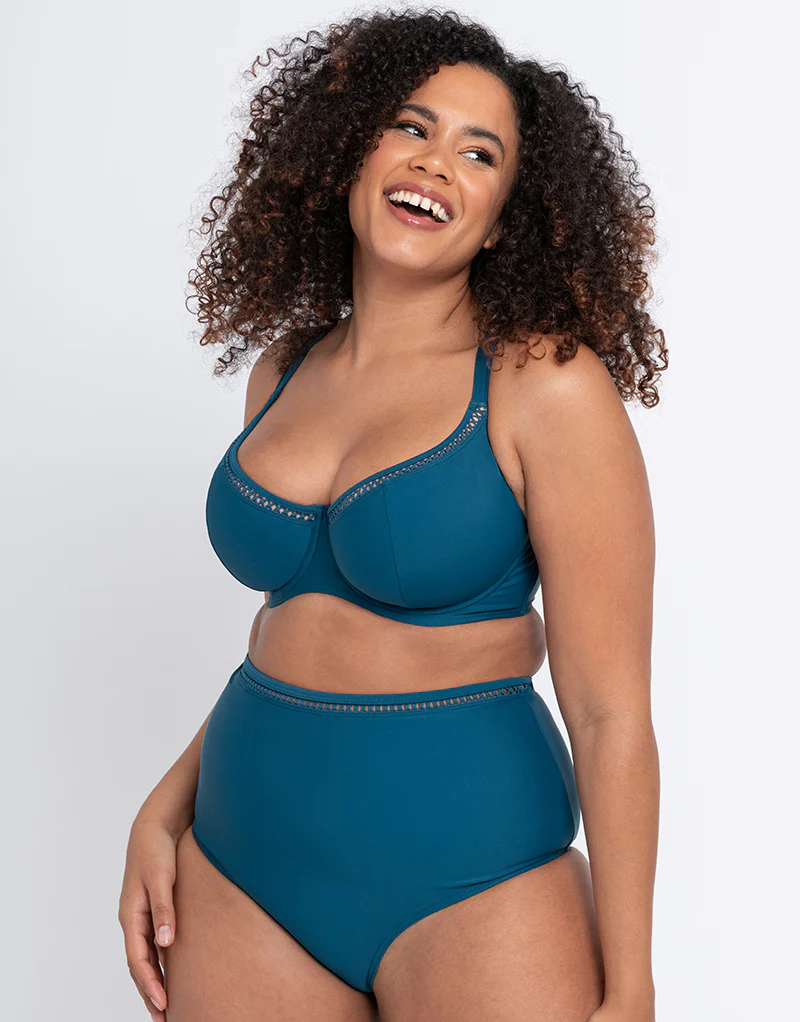 Curvy Kate First Class High Waist Bikini Bottom Deep Teal - Image 4