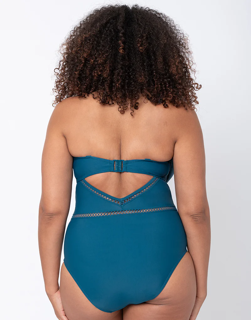 Curvy Kate First Class Multiway Plunge Swimsuit Deep Teal - Image 7