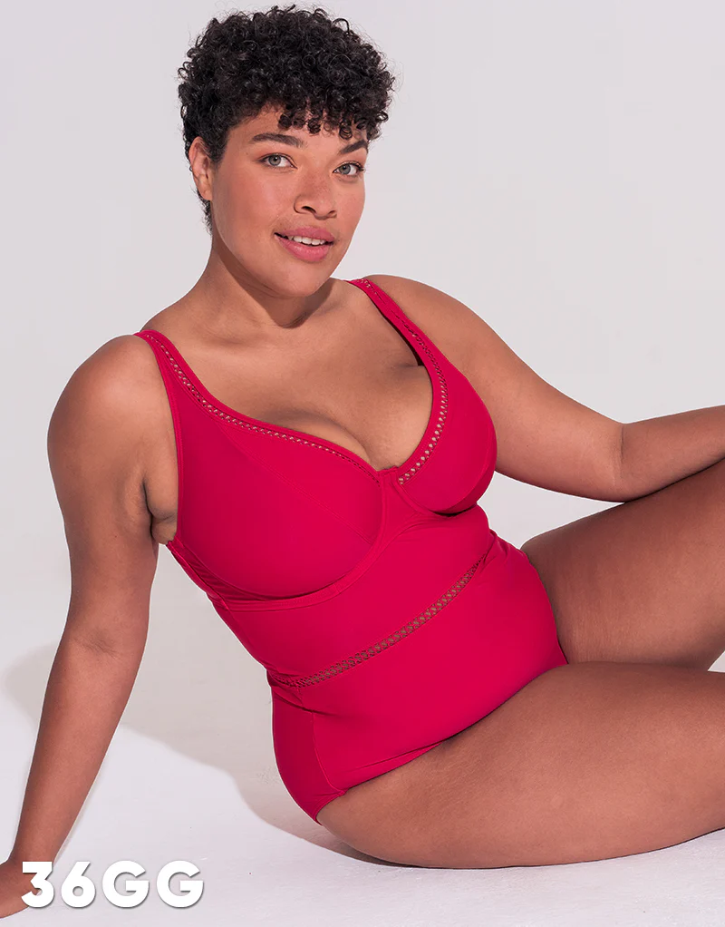 Curvy Kate First Class Multiway Plunge Swimsuit Red - Image 10