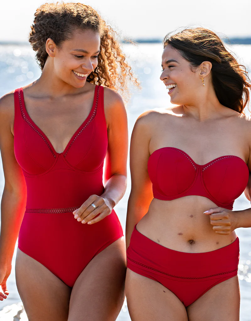 Curvy Kate First Class Multiway Plunge Swimsuit Red - Image 13