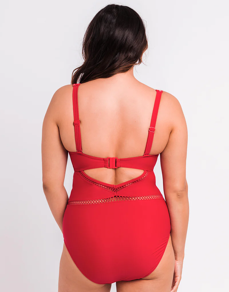Curvy Kate First Class Multiway Plunge Swimsuit Red - Image 6