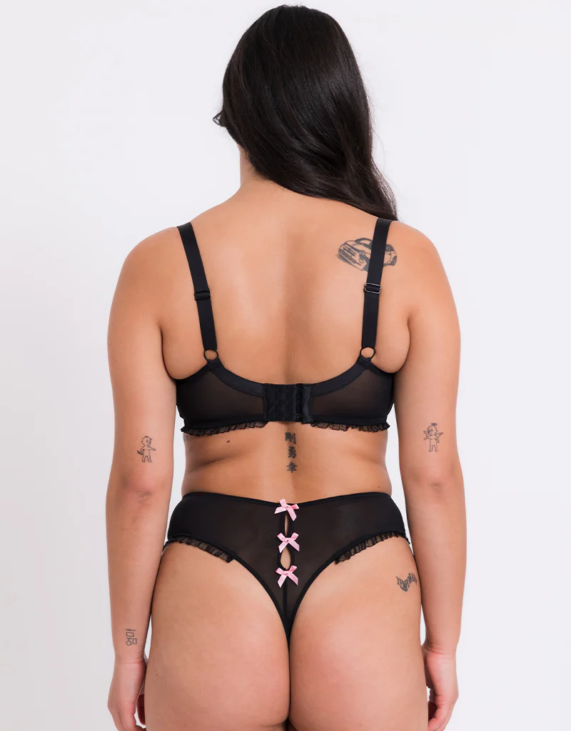 Curvy Kate Frill Me Balcony Bra Black/Pink - Image 6