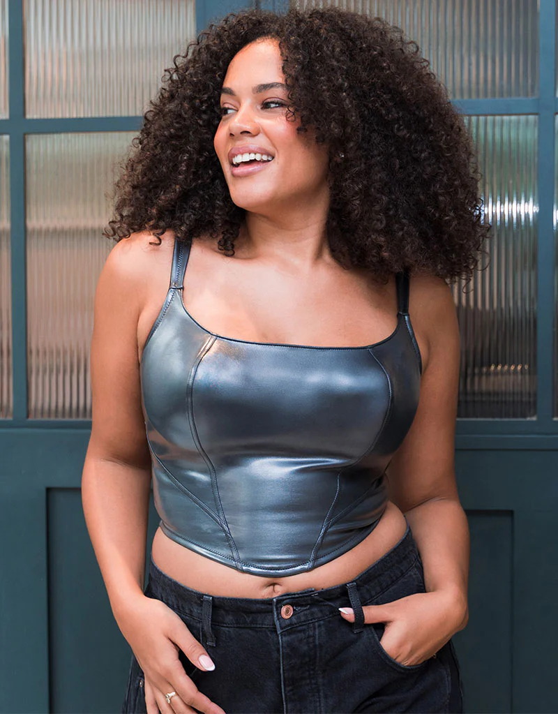 Curvy Kate Hype Longline Corset Bra GunMetal - Image 2