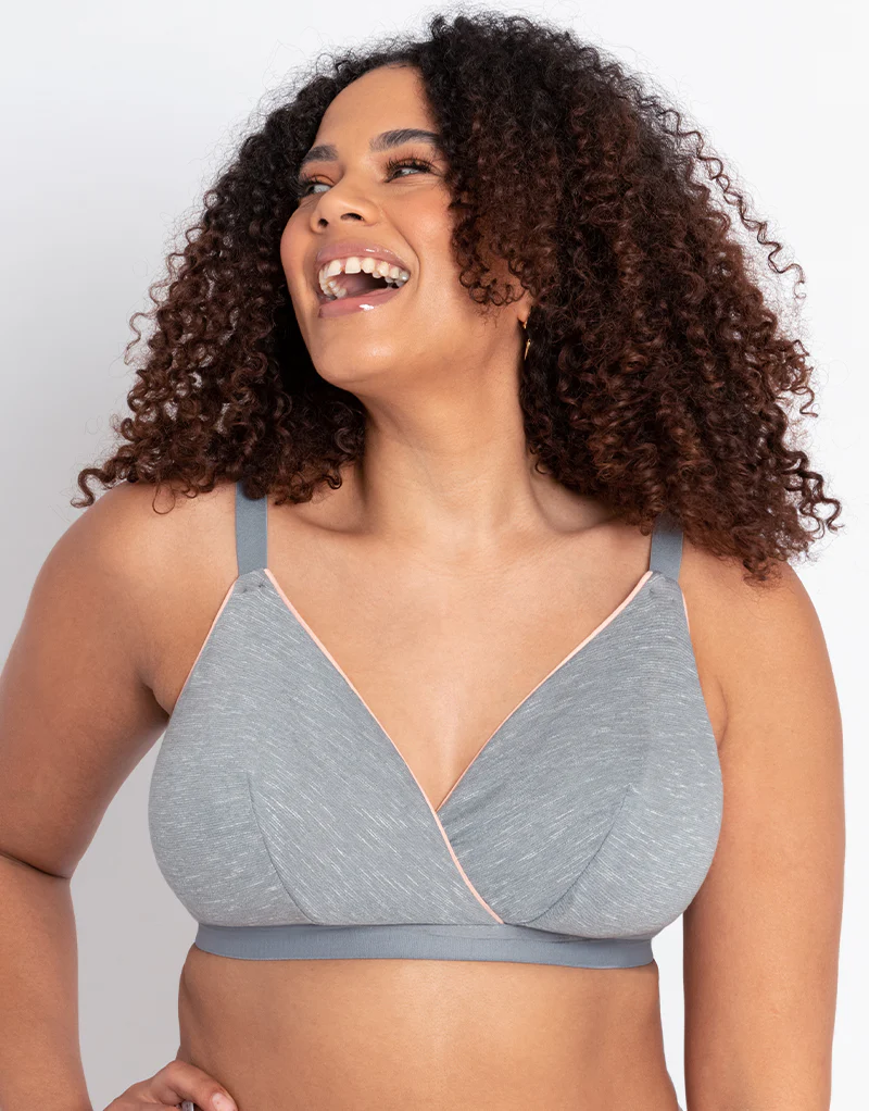 Curvy Kate In My Dreams Non-Wired Bralette Grey/Peach - Image 6