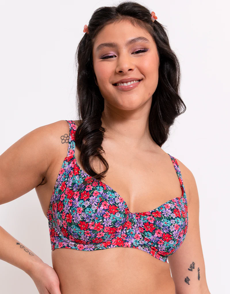 Curvy Kate Kitsch Kate Multiway Balcony Bikini Top Floral Print - Image 3