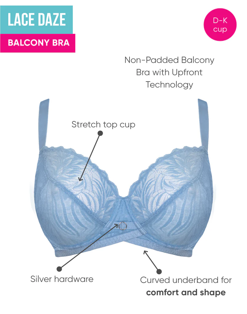 Curvy Kate Lace Daze Balcony Bra Powder Blue - Image 3
