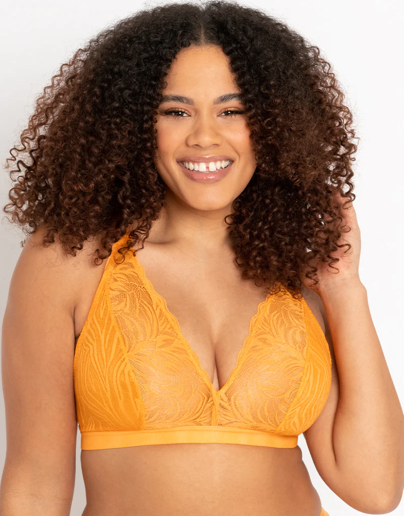 Curvy Kate Lace Daze Non-Wired Bralette Mango - Image 3