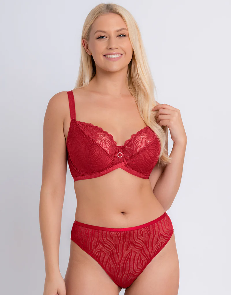 Curvy Kate Lace Daze Brazilian Brief Lipstick Red - Image 3