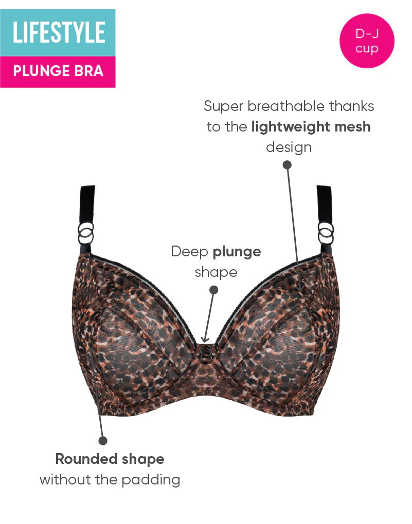 Curvy Kate Lifestyle Plunge Bra Animal Print - Image 5