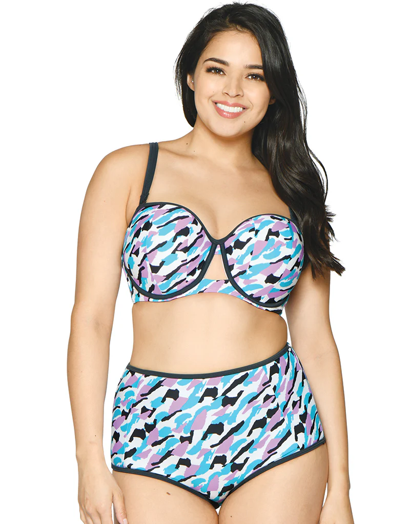 Curvy Kate Miami Heat Padded Bandeau Bikini Top Print Mix - Image 7