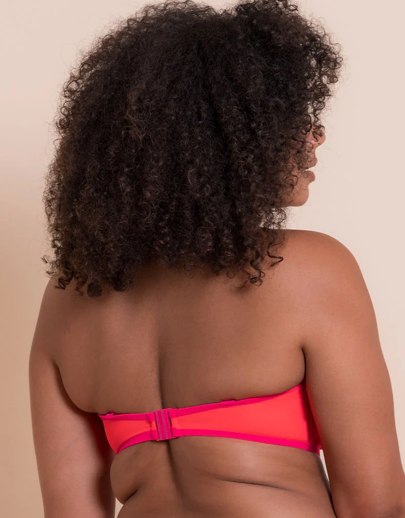Curvy Kate Minimalist Bandeau Strapless Multiway Bikini Top Coral/Pink - Image 5