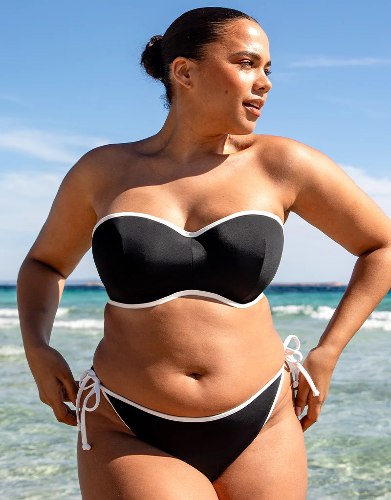 Curvy Kate Minimalist String Bikini Brief Black/White - Image 5