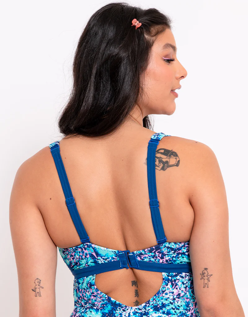 Curvy Kate Mykonos Reversible Non-Wired Multiway Swimsuit Blue Print - Image 5