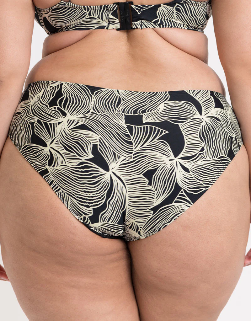 Curvy Kate Ripple Reef Bikini Brief Black Print - Image 2