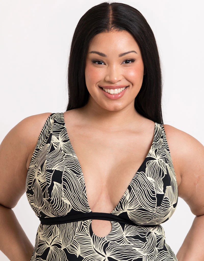 Curvy Kate Ripple Reef Reversible Non-Wired Multiway Swimsuit Black Print - Image 3