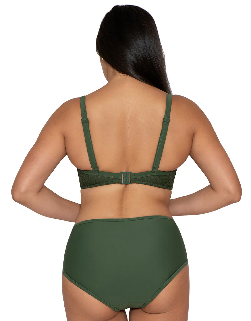 Curvy Kate Rush Padded Plunge Bikini Top Olive - Image 6