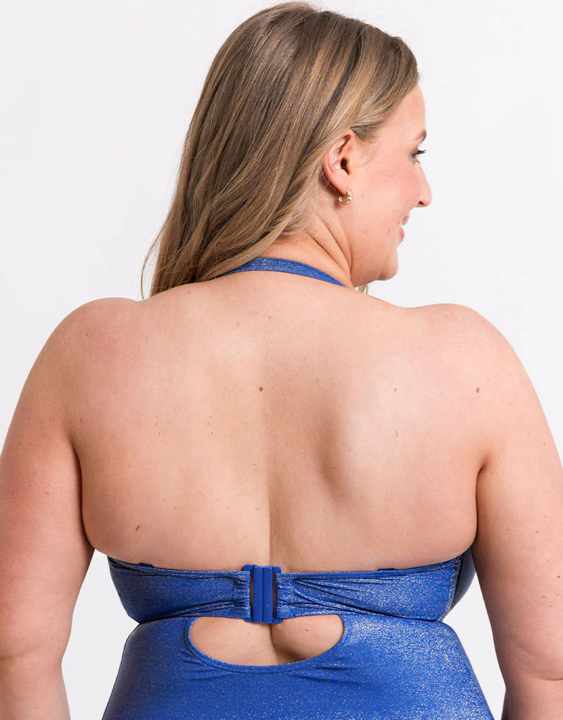 Curvy Kate Sapphire Seas Bandeau Strapless Multiway Swimsuit Blue Sparkle - Image 9