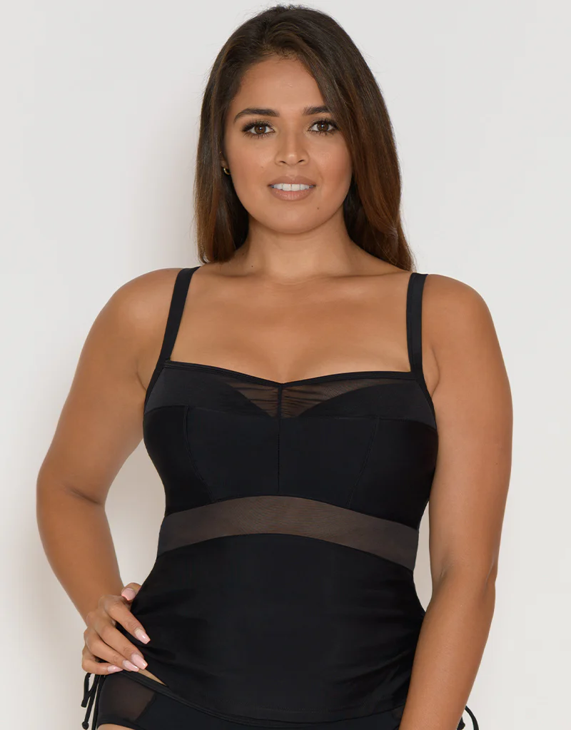 Curvy Kate Sheer Class Balcony Tankini Top Black - Image 3