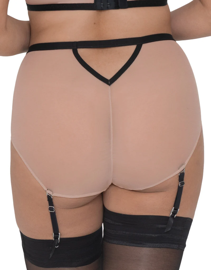 Curvy Kate Sparks Fly High Waist Suspender Brief Latte/Silver - Image 3