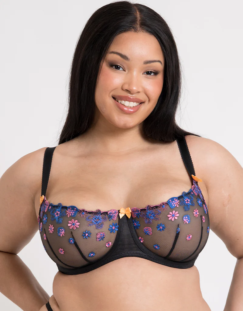 Curvy Kate Strawberry Crush Balcony Bra Black Multi - Image 3