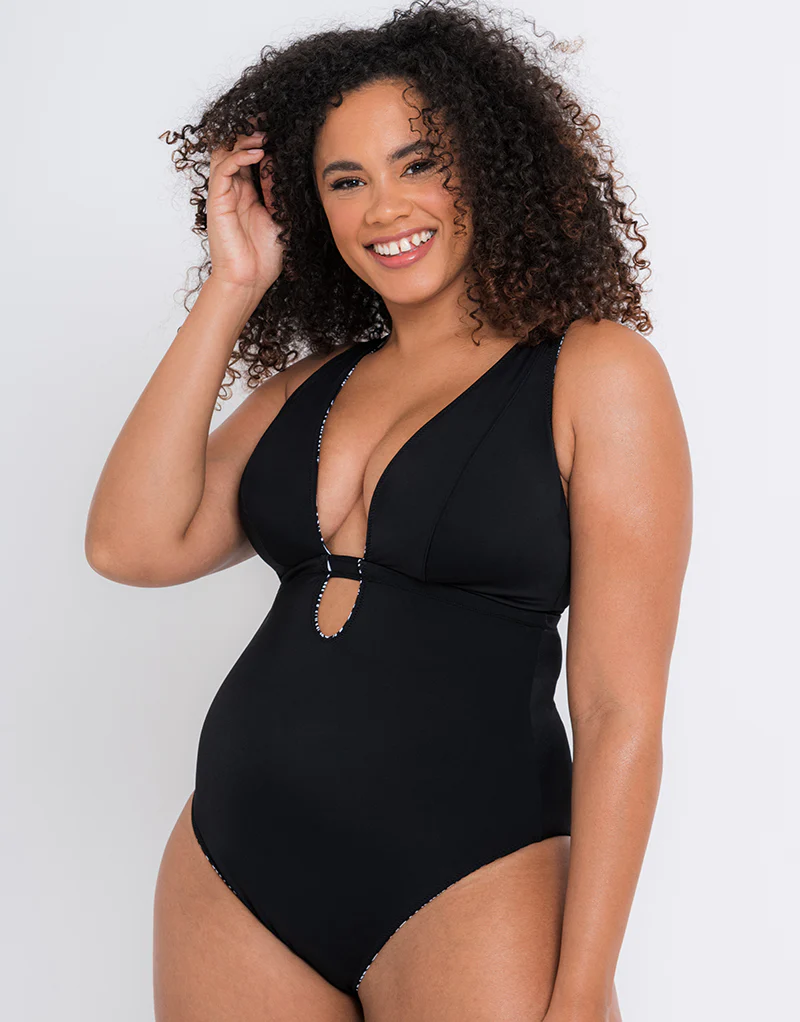 Curvy Kate Sundown Reversible Non-Wired Multiway Swimsuit Black Print - Image 9